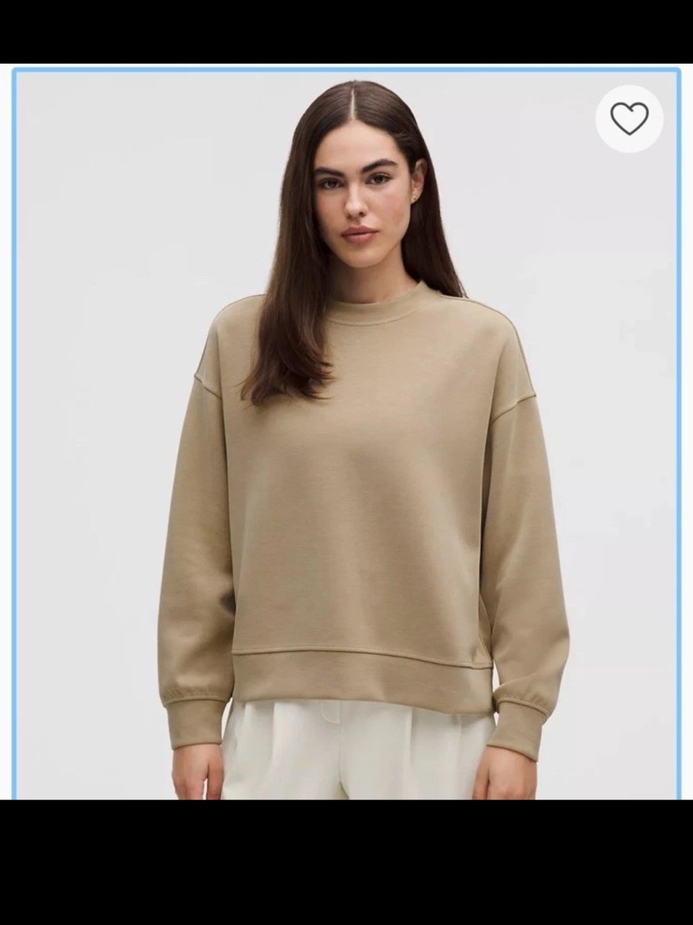 lululemon Softstreme Crewneck Oversized pullover in Light Khaki Size: MEDIUM